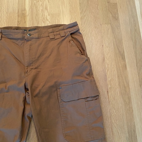Duluth Trading Mens Brown Relaxed Fit Flex Fire Hose Cargo Pants / Size 46 x 30 - Picture 3 of 15